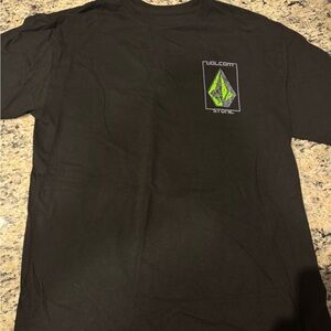 Volcom Black Tee with Green Logo